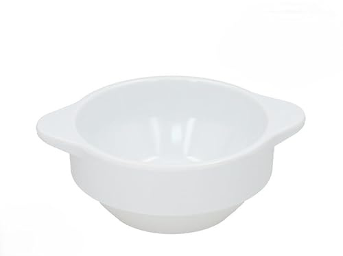 Tazas de Consomé Skiper, Blanco, Melamina, 15 cm, con Asas Laterales, Apilables, Pack de 4