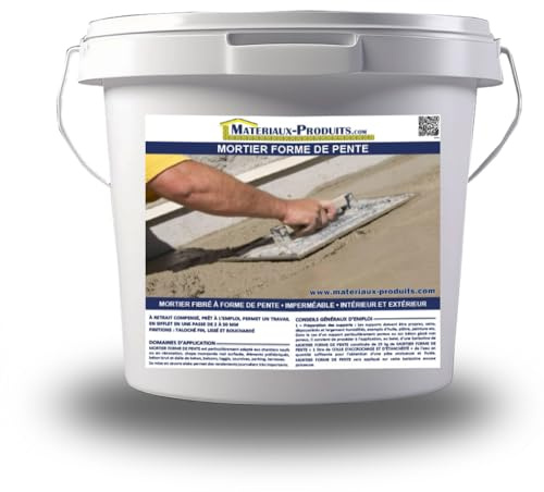 MATPRO - Mortier Forme de Pente Fibré et Imperméable - Prise Rapide - Retrait Compensé - Intérieur et Extérieur - Réparation en Sifflet - Gris Clair - 6Kg