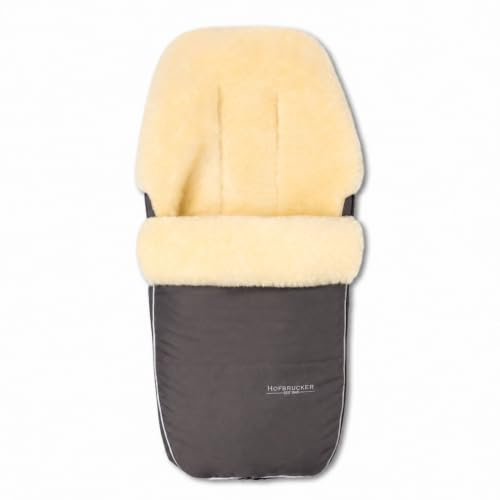 Hofbrucker Kinderwagen Fußsack Polaris – Warm & kuschelig, ideal für Babys & Kleinkinder, hochwertiges Lammfell, passend für Joolz, Cybex & Bugaboo Sportsitz, atmungsaktiv und Wind & Wasser abweisend