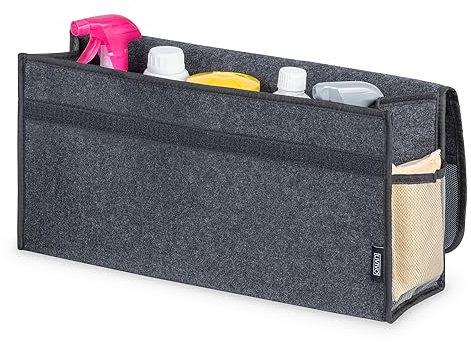 LIVIVO Car Boot Organiser Bag with Flip Cover - Durable Storage Case Tool Bag Carpet Solution - Foldable Tools Organiser with Secure Fastening and Side Pockets - Suitable for All Vehicles