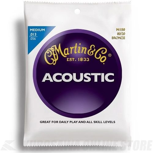 Martin M150 Saiten für Akustikgitarre (80/20, rund, gewickelt, mittelgroß)