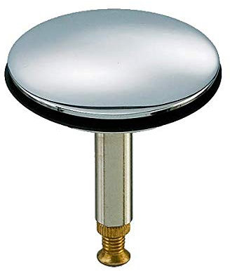 Abflussstopfen aus Messing hartverchromt & höhenverstellbar Verschlussstopfen Ablaufstopfen mit Hubstange für Spüle, Dusche, Badewanne Ø 43,8 mm