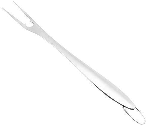 Steuber Premium Line Edelstahl Grillgabel 45 cm, präziser Grillwender, Fleisch Gabel, zum Wenden und aufheben von Fleisch und Grillgut