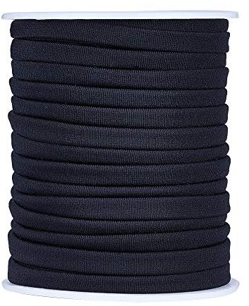 PandaHall - Cordón elástico plano delgado de 5 mm de largo de 5 mm, cordón elástico de nailon suave cosido de licra para costura, manualidades, diadema, accesorios de fabricación de joyas