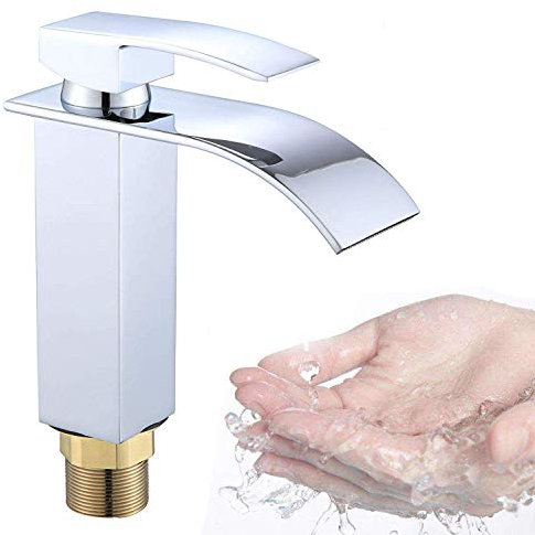 Faucet Bathroom Mixer Sink Kitchen Sink Faucet Solid Brass Saving Water Low Pressure Waterfall Corner Faucet Cold/hot Water,Kitchen Sink Taps Interesting Life