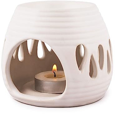 pajoma Duftlampe - Weiß | Design Duftlicht aus Hochwertigem Keramik Material/H 10,5 x ø 13 cm