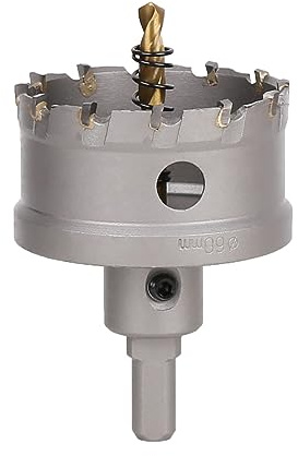 Vearter 60mm Lochsäge mit Titanbeschichteter Zentrierbohrer für Metall | Industrie-Hartmetall Lochbohrer, Geometrischer Zahnstruktur, Deep Drilling Hartmetallbohrer für Edelstahl, Baustahl