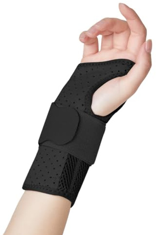 ZONADAH Wrist Bandage Adjustable Support, Orthopedic Brace with 2 Splints, Hand Pain Relief Stabilizer for Arthritis Tendonitis Sprain, Right Hand Size M