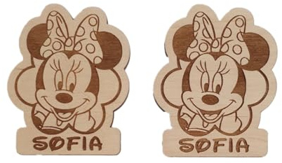 10 pz ciondolini/calamite Minnie Topolina PERSONALIZZATI- decorazione bomboniere, segnaposto, nascita, battesimo, baby shower, compleanno