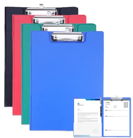 4 Pack Clipboard Folder A4, Foldover Clipboard with Cover