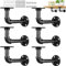 LOPYXBR 6 unidades de soportes para estanterías, color negro, retro, 15 x 8 cm, industrial, soporte de pared, soporte para estantería, soporte para estantería, soporte flotante con tornillos