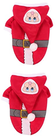 BESPORTBLE 2stücke Weihnachtliches Hundekostüm Für Kleine Und Mittlere Haustiere Aus Weichem Material Für Festlichkeiten Und Partys Weihnachtsrot Mit Schwarzem Gürtel