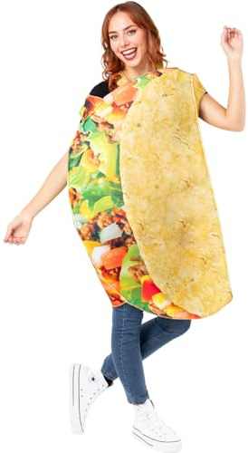 Funidelia | Disfraz de taco para hombre y mujer Comida, Bebida - Disfraz para adultos y divertidos accesorios para Fiestas, Carnaval y Halloween - Talla única - Marrón