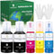YUANQIMM Sublimationstinte Multipack Kompatibel für Epson ecotank E102 E104 ET-2810 ET-2820 ET-2830 ET-4810 ET-2815 ET-2850 ET-2856 ET2870 ecotank Drucker für Heat Transfer T-Shirts Becher Keramik 5Pk
