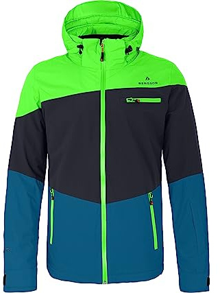 Bergson RUKA | Herren Skijacke - wasserdicht (20.000 mm) & verschweißte Nähte, Winddicht & atmungsaktiv (20.000 g/m²), Unterarm-Ventilation, warm wattiert (120g/80g), elastisch & wasserdichte RVs, ab