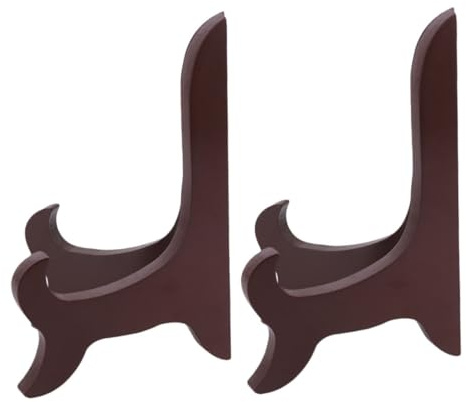 TOYZFRIENDY 2pcs Wooden Plate Stands Display Holders for Plates Lightweight Desktop Picture Frame Easels for Kitchen Restaurant Home Office Artwork and Menu Display