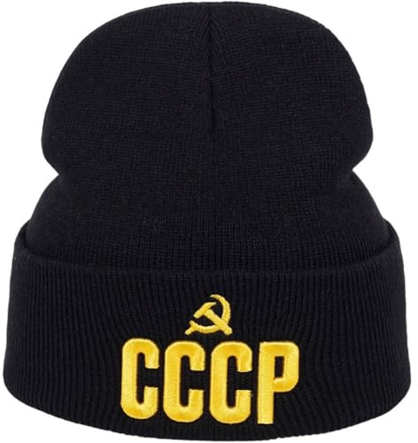 HiyyFloy Personalisierte Strickmütze CCCP Stickerei Beanie Mütze Mode Lässige Hüte Winter Outdoor Kalte Kappe Schädelkappe Sportkappen Für Männer Frauen
