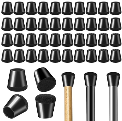 CIOXSOIO 40 Pezzi Gommini per Sedie, Piccolo Tappi per Sedie 14-20mm, Elastiche Coprigambe per Chairs in TPR con Feltrini, Protezioni per Gambe di Rotondi e Quadrati Chairs Mobili, Nero