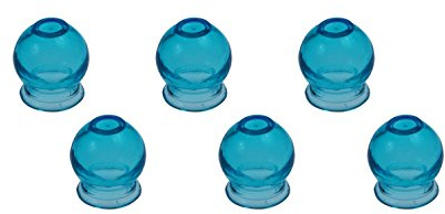 6 x Farbige Schröpfgläser aus Glas für Feuerschröpfen | Vakuum Massage | Farbe: Türkis, Hell-Blau | Durchmesser: ca. 2,5 cm