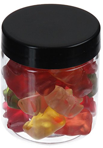 Tiegel XXL Pot de PET 75 ml transparent, avec couvercle en plastique, noir, 50 pièces