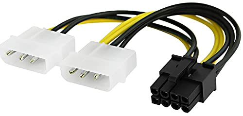 CABLEPELADO Cable alimentación 4 Pines Macho Molex a 8 Pines PCI Express | Cable de fuente de alimentación a Tarjeta gráfica | 8 Pin PCI | 15 cm