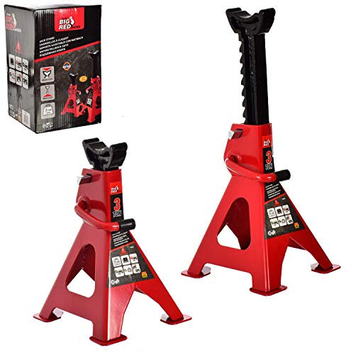 2pcs 3 Ton Béquille À Cric Métal Réglable Hauteur Jack Stand Outil De Réparation pour Levage Voiture