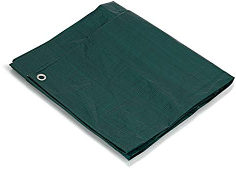 KAV 1.80 x 1.20m (4 x 6 FT) Green Waterproof Tarpaulin Tarpoline tarpaulins Tarp for Universal Covering Garden Furniture, Camping, Roof Caravan Building site Ground Sheet with Eyelets 120 GSM