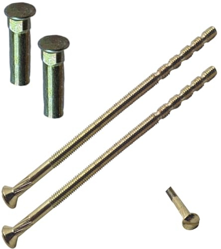M4 x 90 mm Messing Schlitzbolzen und Schlitten Tothülse Terrassentürgriff Verbindungsschrauben Befestigungen (2 Stück)