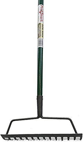 Easy Shopping® Soil Bow Rake, Heavy Duty Garden Landscape Rake, Carbon Steel 14-Tooth Head, 130cm Handle
