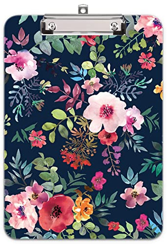Hnogri Klemmbrett A4 Kunststoff, Mode-Design Klemmmappe A4 Bürobedarf & Schreibwaren für Rechtsanwälte Schüler Lehrer und Kinder, Clipboard Standardgröße 32 x 22 CM, Frühlingsblume