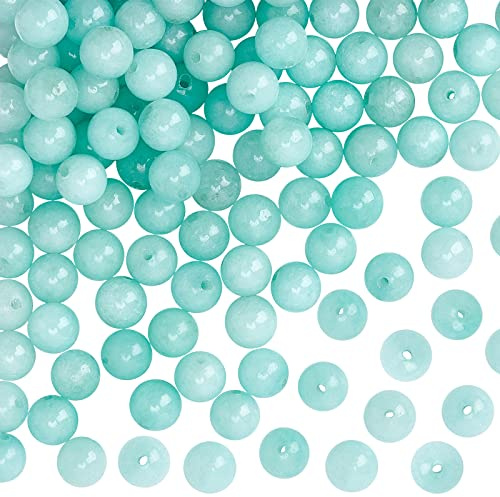 OLYCRAFT Circa 122~128Pcs 6 mm Perle di giada della Malesia Perle sciolte con pietre preziose rotonde Fili di perline di pietre preziose rotonde per la creazione di gioielli - Turchese pallido