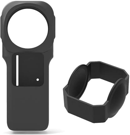 Silicone Protective Case for Insta360 One RS 1-inch 360 Edition 1-inch Sensors Panoramic Camera with Dustproof Cover (black)