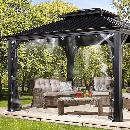 Plane Transparent mit ösen 2x3m, Anpassbar innerhalb von 10x10m, Abdeckplane Wasserdicht mit Seil und Kabelbinder, 380g/m² PVC Outdoor Vorhang für GartenmöBel GewäChshaus Pavillon Balkon