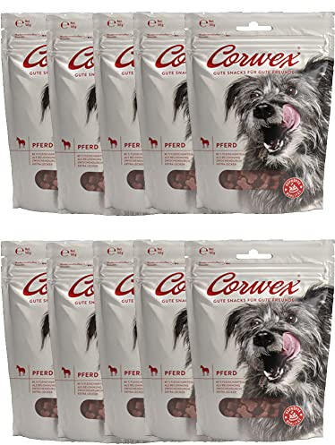 Corwex Hundesnack Soft-Treats (165g (10er Pack), Pferd) Tranigssnacks | herzhaft softe Hundeleckerli für Training oder als Snack | Für Alle Rassengrößen | glutenfrei & mit hohem Fleischanteil