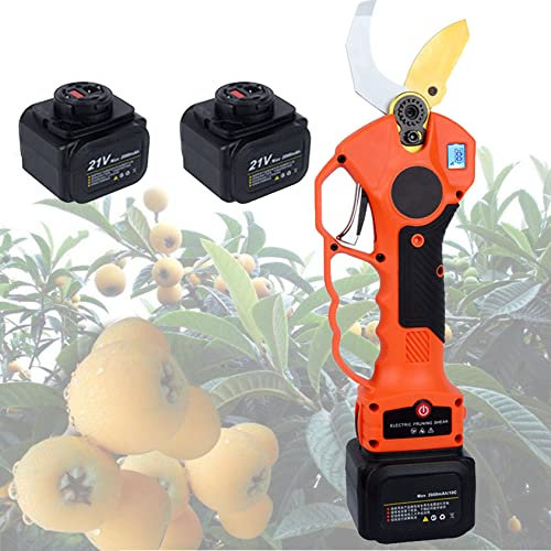 XDLYWUZIQ Elektrische Astschere, Akku-Gartenschere, Batteriebetriebener Astschneider, Gartenschere Mit 2 Lithium-Backup-Batterien, 40 Mm Schnittdurchmesser, Für Gärten, Parks, Bauernhöfe