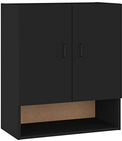 vidaXL Wandschrank Hängeschrank Lagerschrank Bücherschrank Schrank Aufbewahrungsschrank Wohnzimmer Schlafzimmer Schwarz 60x31x70cm Holzwerkstoff