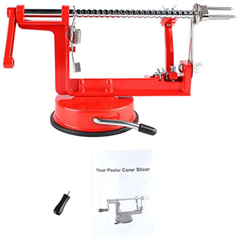 Pelador de Manzanas, Multifunción de Peladora de Frutas, Pelador de Verduras Giratorio Manual, Manual Giratorio Acero Inox Descorazonador, Para Verduras, Patatas, Manzanas, Pera(26x14x10cm)