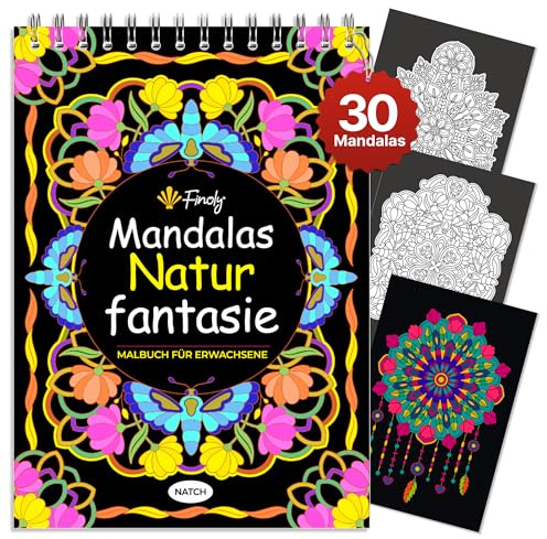 Finoly Libro Mandalas Colorear Adultos | Cuadernos Mandalas Adultos y Niños
