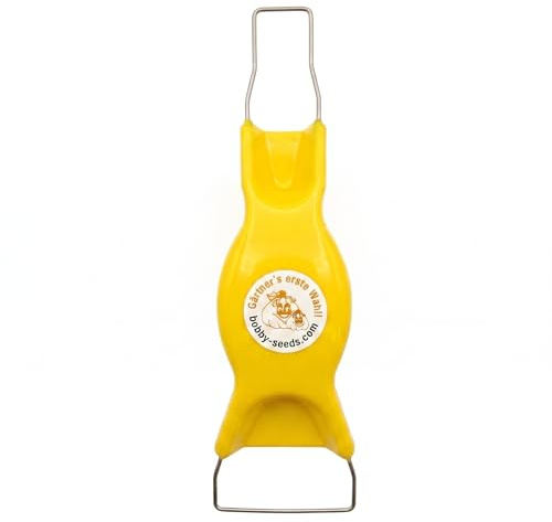 Bobby-Seeds Schwedische Jätefaust Gelb, Handhacke & Unkrautjäter für präzises Jäten, ergonomisch & leicht, 2 Arbeitsbreiten 2,5 & 6,5 cm, Gartenwerkzeug für Hochbeet & Gemüsebeet