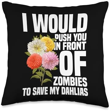 Pink Dahlia Flower Seeds for Planting Black Dahlias Throw Pillow