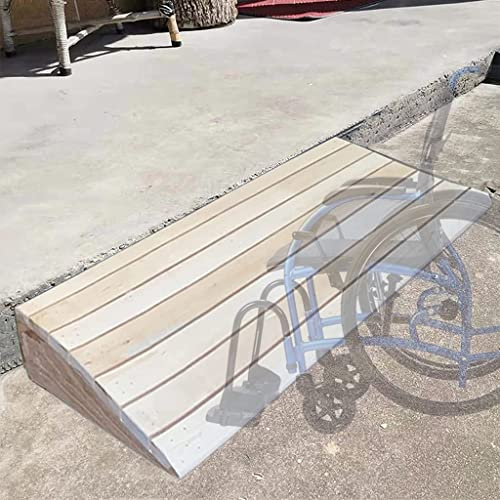 Outdoor-Stufen Slo/Holzschwellenrampe,rutschfeste Bordsteinrampen für Rollstühle/Trolleys/Autos/Rollatoren/Treppen,7–15 cm hochfahrbar