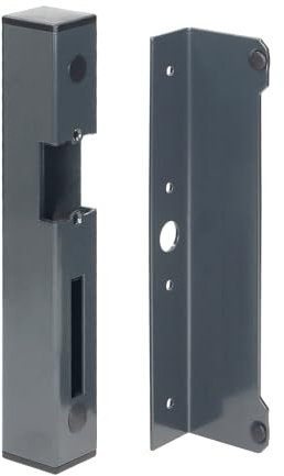 Miratic Chapa de Cierre para Cerradura Electronica con Rebaja de Enclavamiento para Tacos Perfil Galvanizado de 40x40mm Sirve para Abrepuertas Electrico para Puertas Derechas e Izquierdas