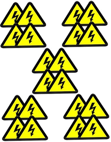 JECOMPRIS 100 Blatt Logo Aufkleber Warnaufkleber Elektroaufkleber Vorsicht Elektroschocks Elektroschocks Geräteaufkleber Schalttafel Etiketten Elektro Gefahrenzeichen Warnetiketten