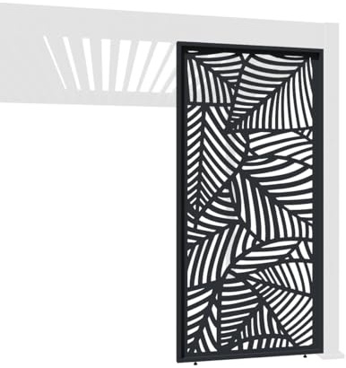 Weide Dekorative Lamellenwand Paneel Zubehör für Weide Pergola | Blatt-Design | Aluminium | Anthrazit, Weiß | 3 Breiten | Flexibler Sichtschutz und optimale Luftzirkulation (Anthrazit, 113 cm)