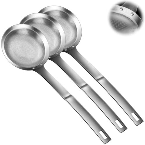 Fine Mesh Stainless Steel Colander, Fine Mesh Stainless Steel Colander Spoon, Beyonddraw Fine Mesh Stainless Steel Colander Spoon, Small Strainer Fine Mesh (3pcs)
