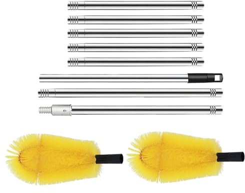 Azxcvbnm Gutter Cleaning Tool With Brush Head Long Gutter Cleaning Tool From The Ground Gutter Cleaner Easily Clear Roof Leaves