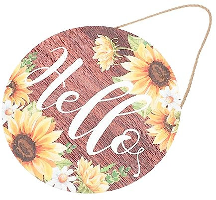 Zerodeko Herzlich Willkommen Schild Aus Holz Runder Tür-willkommensschild Mit Sonnenblumenmuster Zum Aufhängen An Haustür Oder Geschäftsräumen Für Hochzeit Und Zuhause Dekoration
