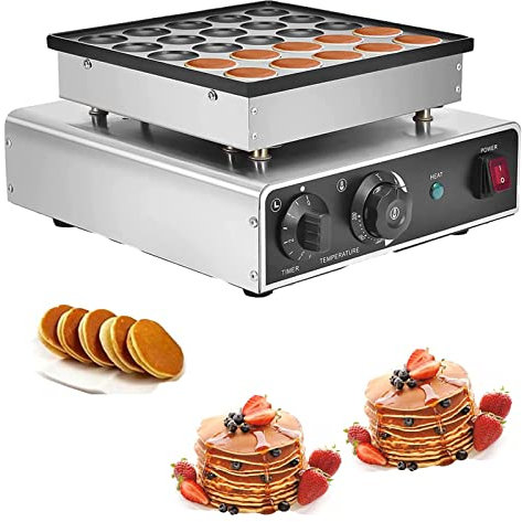 Dorayaki Maker eléctrico, máquina comercial para hornear muffins Poffertjes Grill Mini Dutch Pancake Baker Maker Superficie antiadherente para cafeterías, tiendas y restaurantes