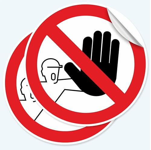 Pubblimania 2 Autocollants de Signalisation pour Accès Interdit réservé au Personnel 20 x 20 cm, étiquettes autocollantes souples, imperméables et lavables