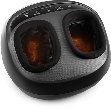 Spacetronik Fußmassagegerät mit Wärmefunktion, Fussmassagegerät Elektrisch | Shiatsu Massagegerät für Füße mit Kneten, Rollen und 3D-Luftkompression, 3 Intensitätsstufen, bis Schuhgröße 46